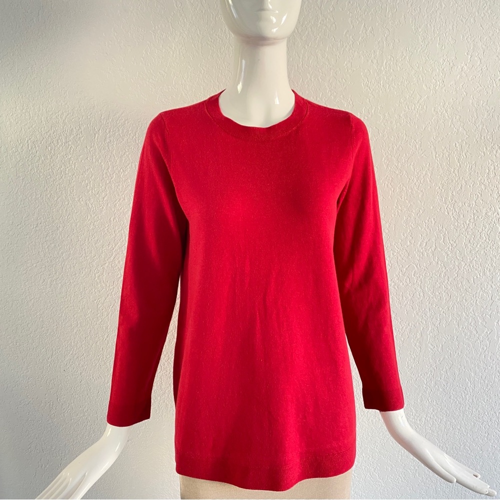 J. Jill red crew neck sweater